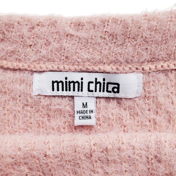 Mimi Chica Fuzzy Plush Hairy Sweater Skirt Blush Light Pink M - Picture 4 of 10